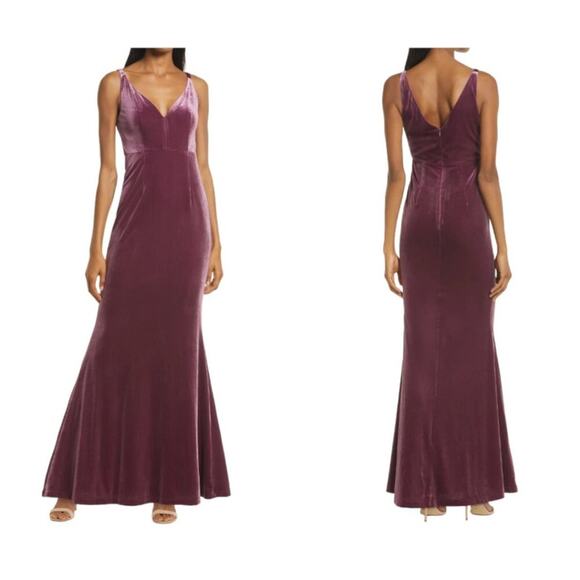 Lulu's Maliya Purple Velvet Gown Size Small NWOT $68 MSRP - Picture 1 of 8